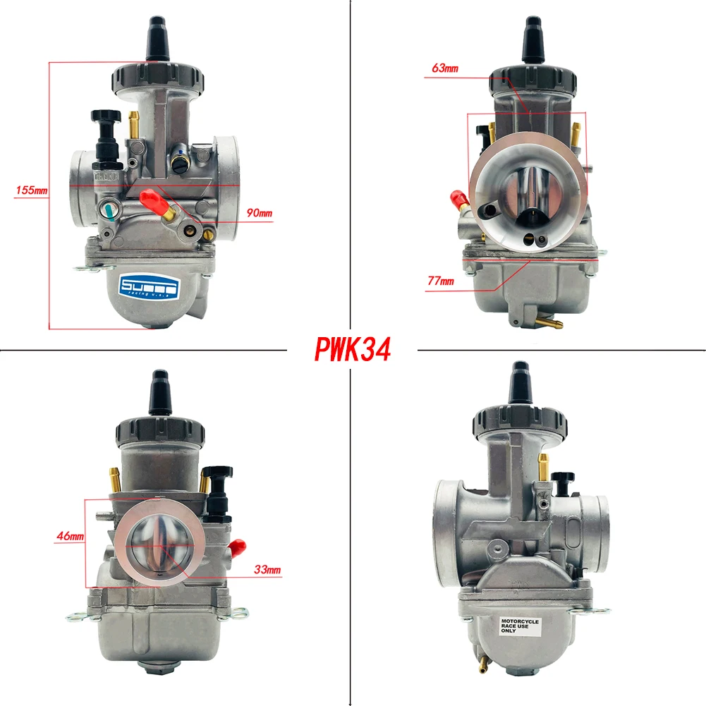 PWK34 34mm Racing Motorcycle Carburetor Fit For Kawasaki KX80 KX85 KX100 KX125 Scooter ATV QUAD BACK COVER Carb