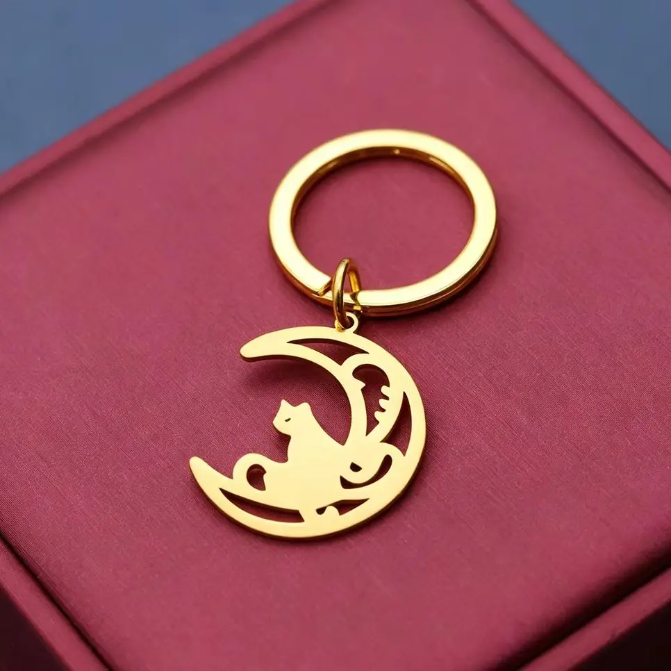 Todorova Mystic Moon Cat Keychain Supporting Exclusive For Moonlight Enthusiasts Cat Lovers Personal Use Gift To Friends