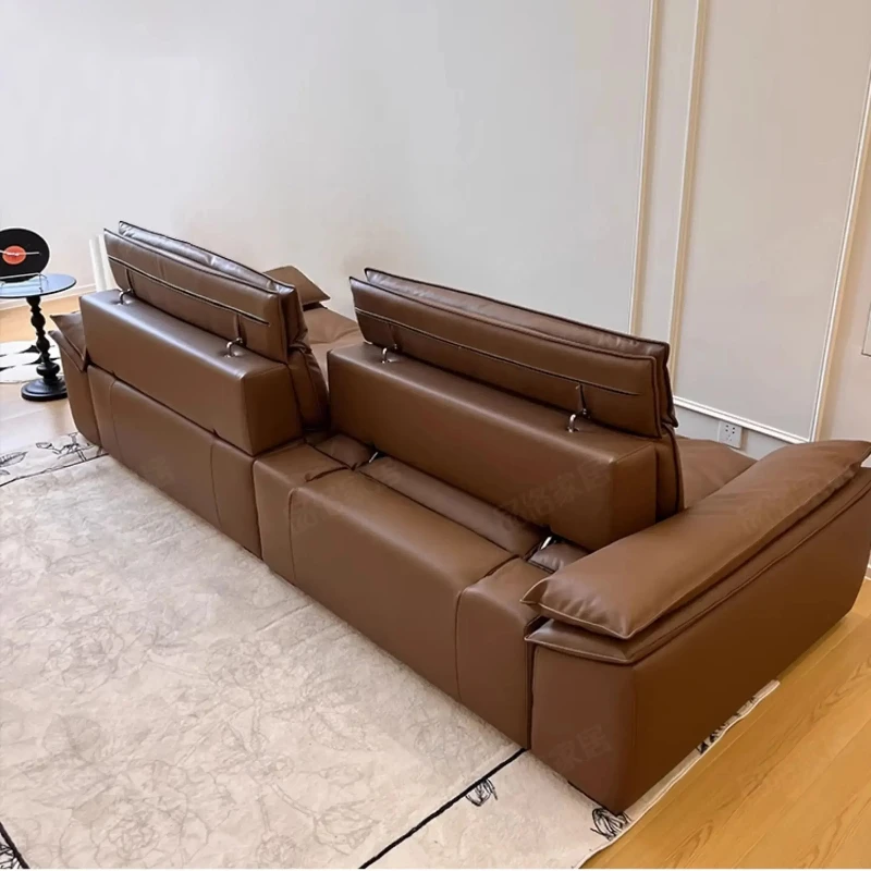 HBackrest head rest removable sofa living room super wide sitting deep ecological leather straight row 2025 new model