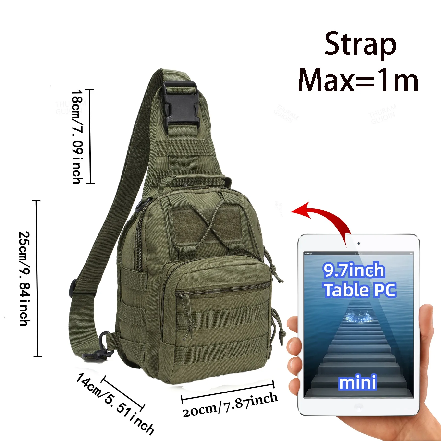 THURAM Outdoor Tactical Bag Backpack Sport Bag Pack Sling Shoulder Backpack for Every Day Carry view 3