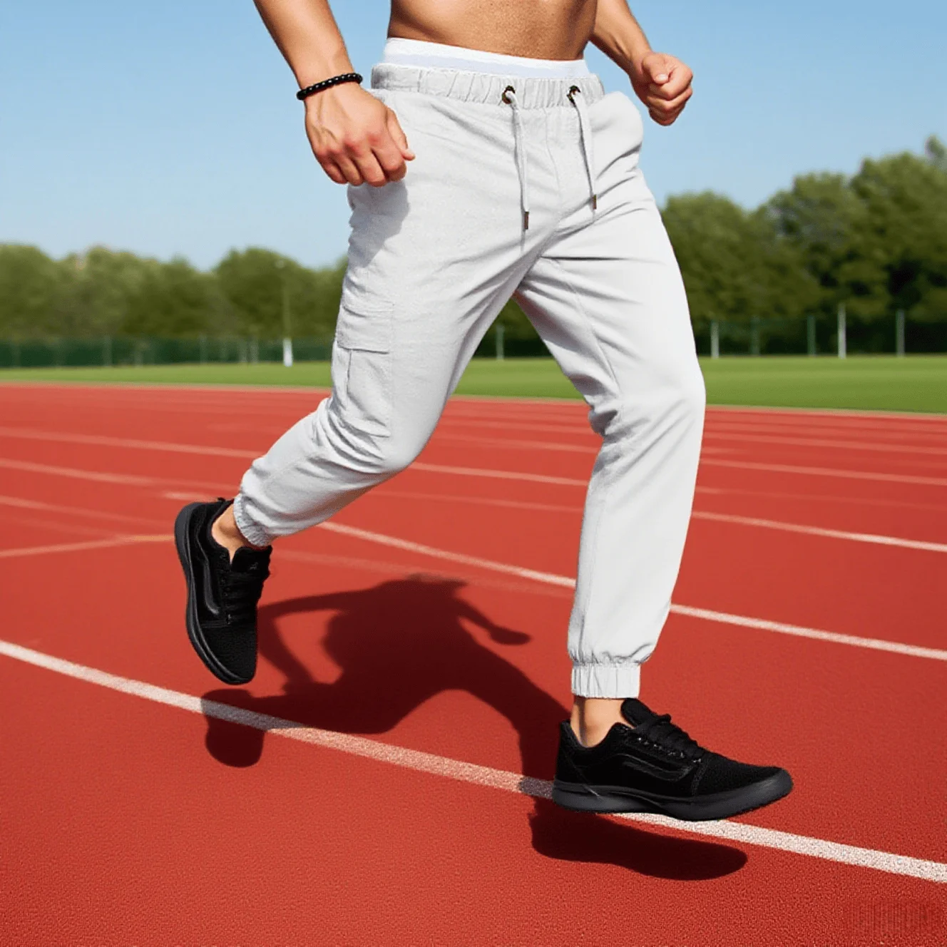 

Men Skinny Cargo Pants Solid Color Pockets Drawstring Ankle Tied Sports Running Pants Gym Fittness Training Pants Men's Clothing