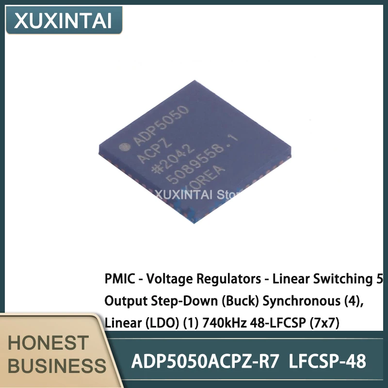 5Pcs/Lot New Original   ADP5050ACPZ-R7 ADP5050ACPZ LFCSP-48  PMIC - Voltage Regulators - Linear Switching 5 Output Step-Down