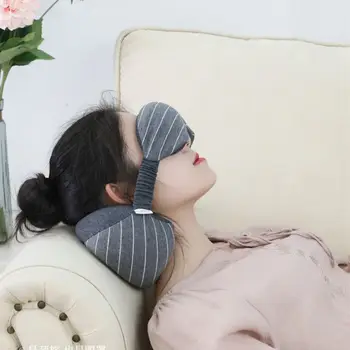 휴대용 2 인 1 아이 마스크 목 베개, 사무실 목 가드 여행 베개, 비행기 수면 휴식 낮잠 수면 베개, 신제품