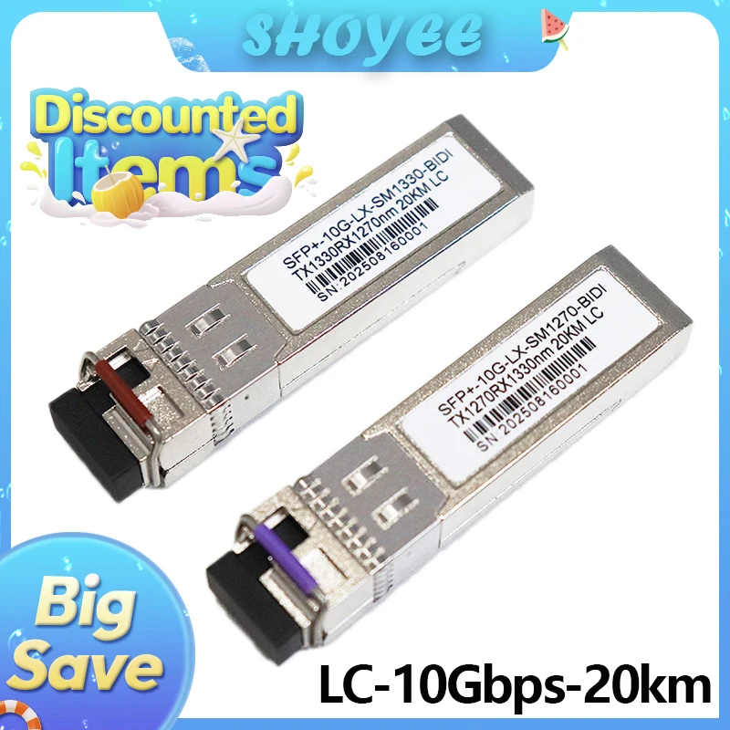 10Gbps SFP+ Transceiver Module 10G LC 1330nm/1270nm 20km fiber switch Compatible module with Switch Optical Module