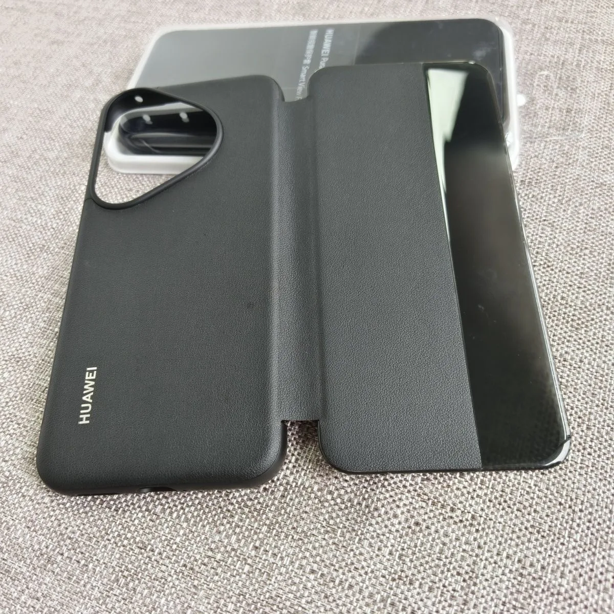 جراب عرض ذكي أصلي لهواوي ، نوم تلقائي فائق ، غطاء استيقظ قلاب ، غلاف هاتف جلد فاخر ، بورا 70 برو بلس ، P70