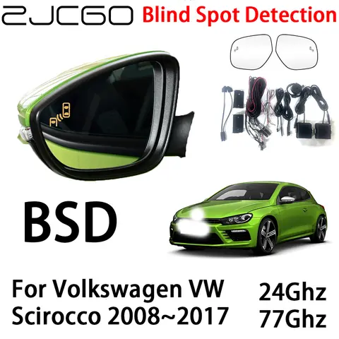 ZJCGO 자동차 BSD 레이더 경고 시스템 폭스 바겐 폭스 바겐 Scirocco 2008 ~ 2017 용 맹점 감지 안전 운전 경고