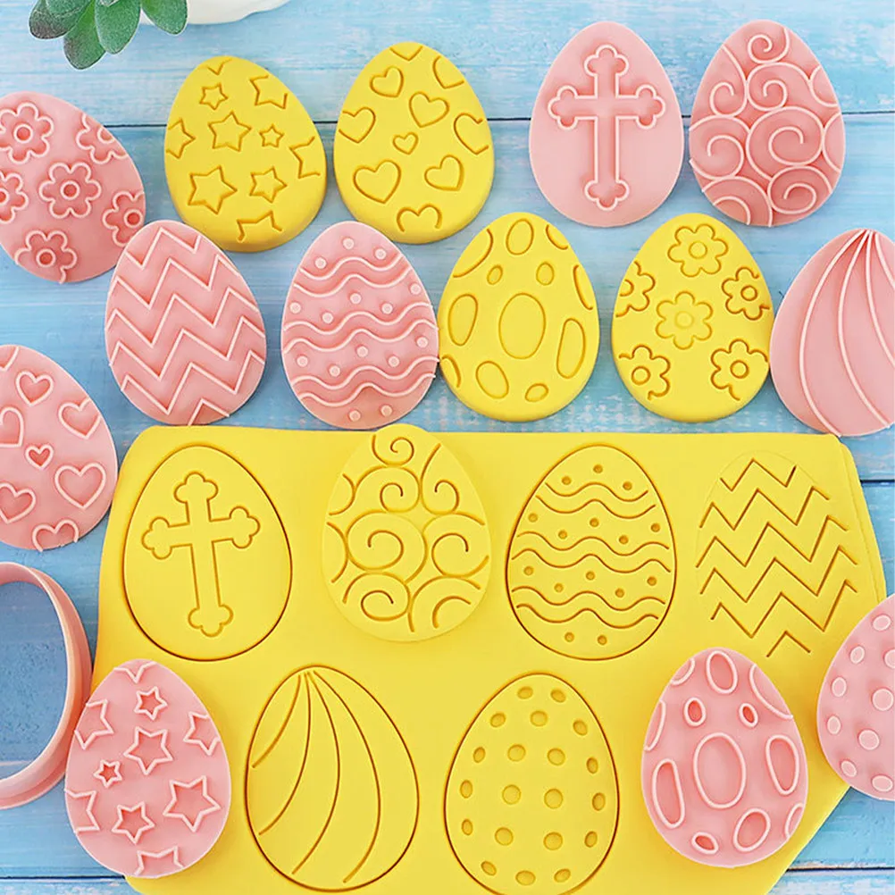 

10Pcs Biscuit Molds Egg Shape Easter Cookie Cutters DIY Baking Tools for Cake Cookies Chocolate Decoration Cookie Mold