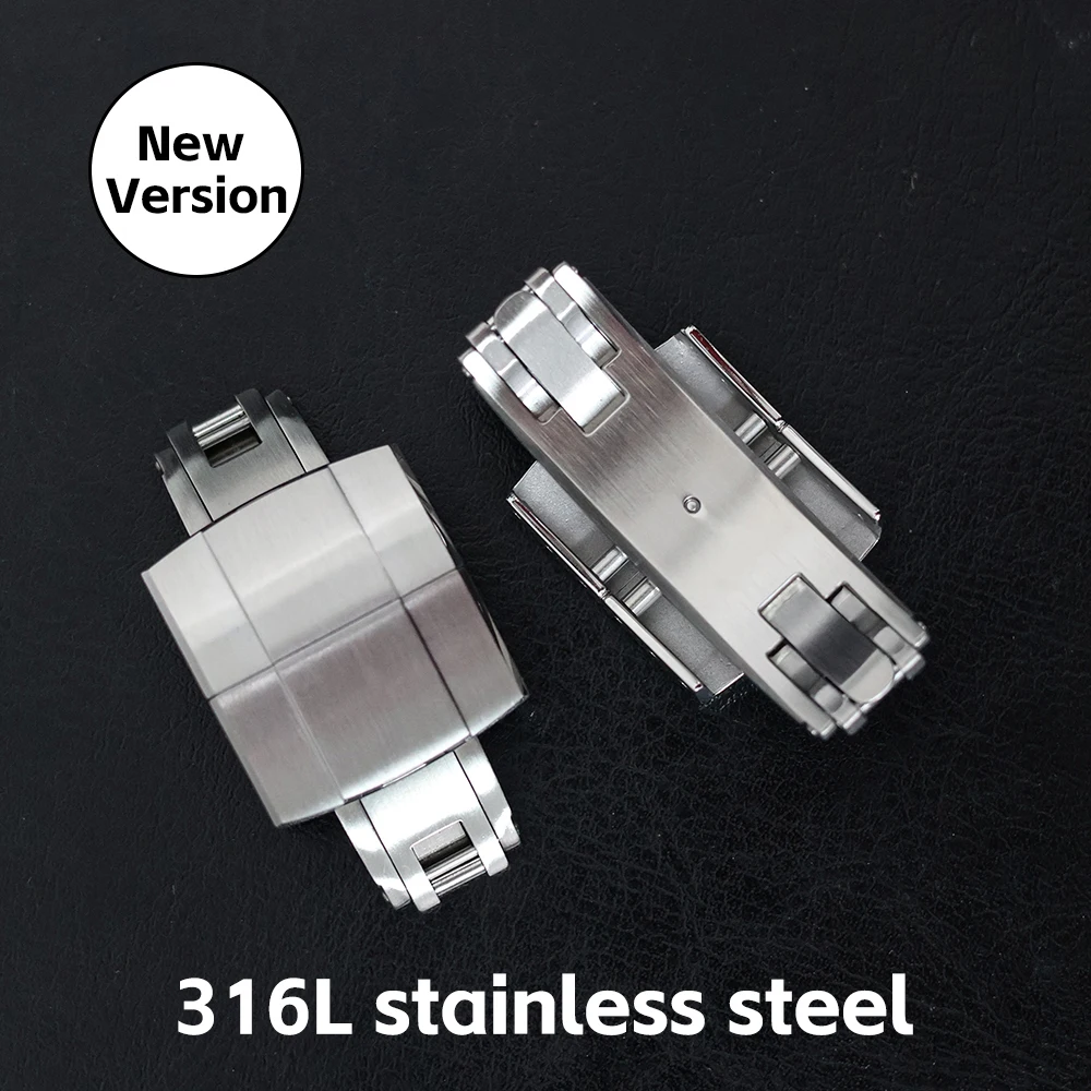 New Version 16mm 18mm 20mm Spring Deployant Watch Buckle Perfect Fit for Rolex Cartier Omega Watch Component Watch Band Clasp