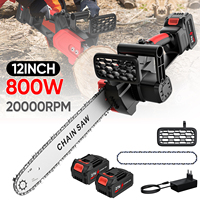 12 Inch Brushless Electric ChainSaw With Oiler, Cordless Battery Saw Garden Woodworking Power Tool with 2 Lithium Battery