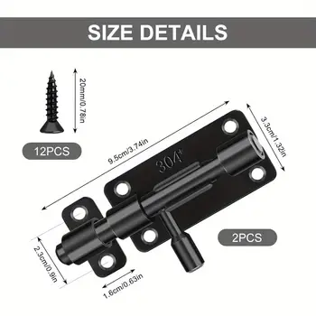 2 ks sudový šroub 4 palce z nerezové oceli 304 dveřní západka hardware pro domácí hardware bezpečnostní brána dveřní závora západka zámek domácí hardware 8 nejlepší prodej zámek závory hlavně - №7