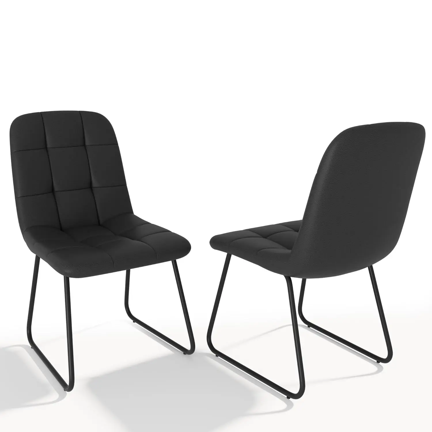 

Dining Chairs Set of 2, Modern Kitchen Faux Leather Dining Room Chair for Kitchen Living Dining Room (2 Black), Customized