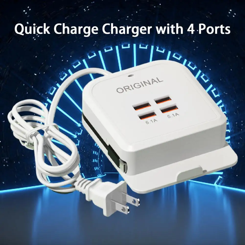 Multi-port Charger for Simultaneous Device Charging Universal 4-port Usb Fast Charger Compact Mobile Phone Charging for Apple