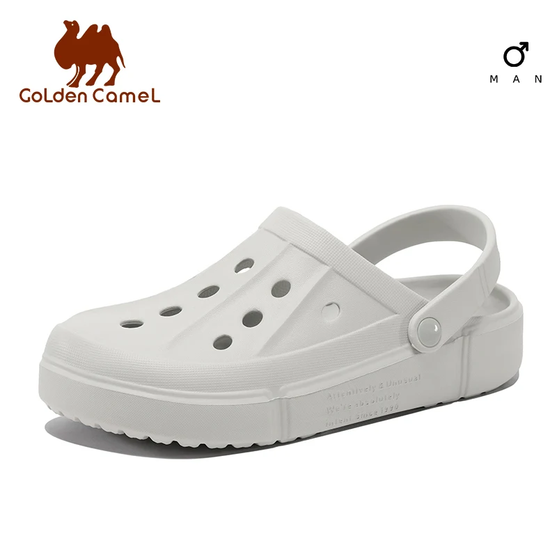 GOLDEN CAMEL Couple Hole Shoes Beach Slippers Summer Ladies Shoes Soft Bottom Non-slip Breathable Outdoor Sandals Men Women