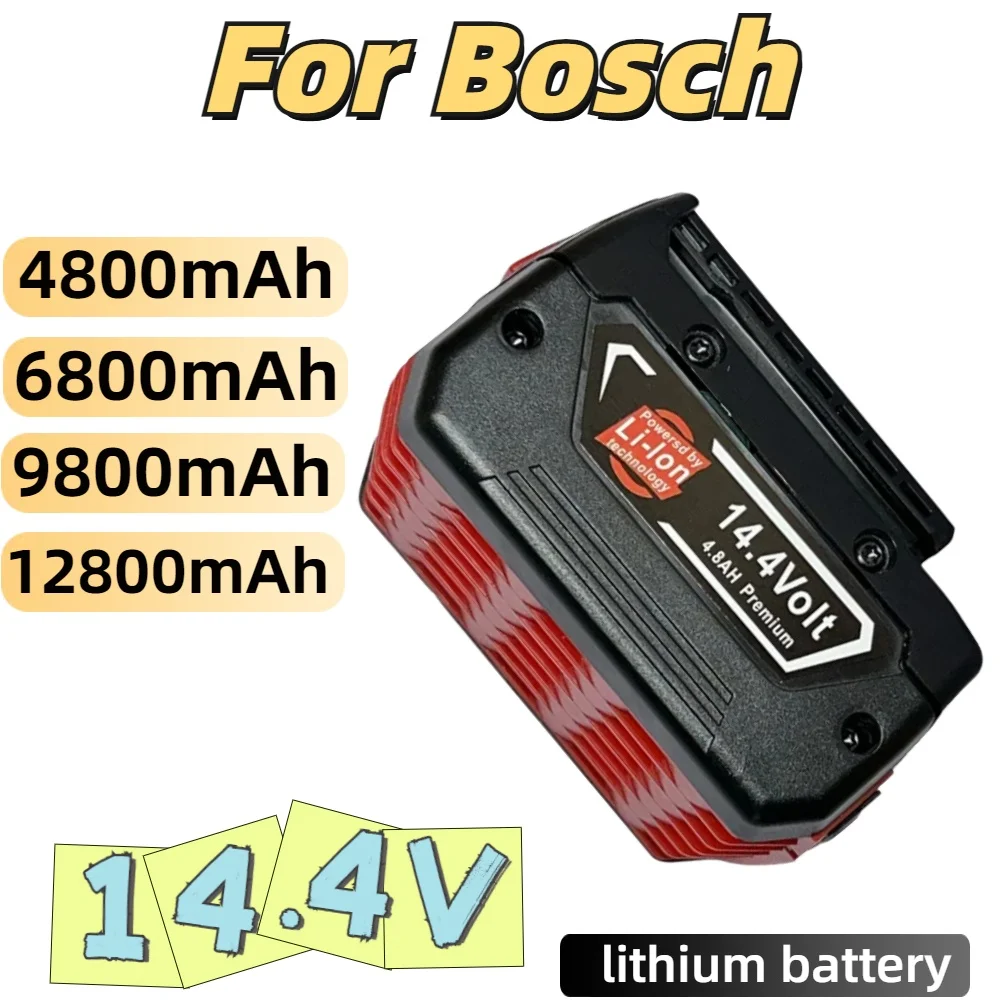 

for Bosch 14.4V 4.8/6.8/9.8/12.8Ah power tool Battery rechargeable battery GBA GSR GSB BAT618 BAT609 Replacement Battery