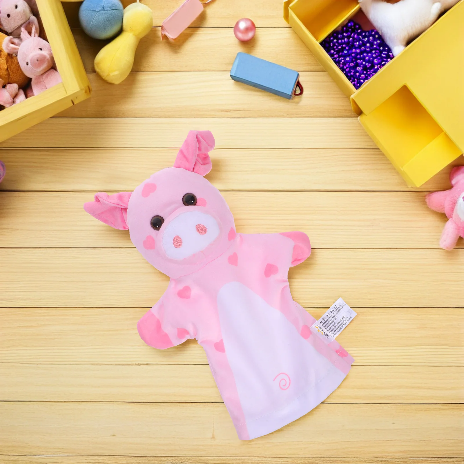 Marionnette à main en forme d'animal de ferme, cochon mignon interactif, jeu de rôle doux pour les fournitures de classe préscolaire et les enfants