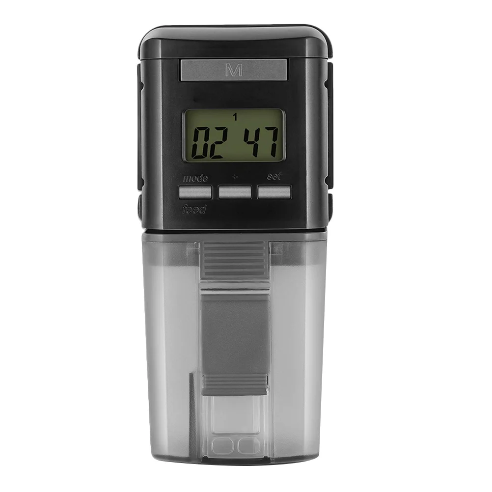 

1pc Automatic Fish Feeder Adjustable 1-4 Times Daily Lcd Control For Dry Food Granules Flakes Moisture Proof Electric Auto Food