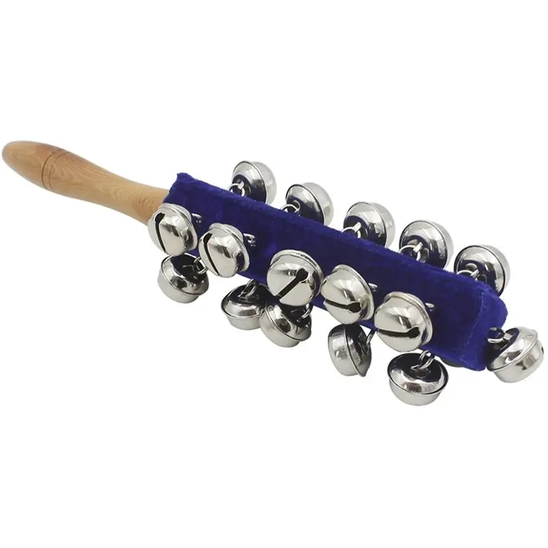 B05C-Wooden Hand Held Bell Stick Musical For Adult KTV Party Orff For Off Instruments Early Education Stick Shaker Discussio