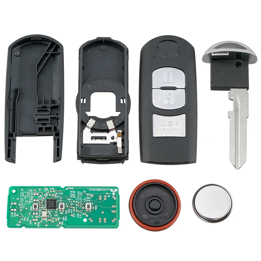 3 Button Car Remote Key Fob Case Shell Fit for Axela Atenza 2015-2018 ID49 Chip SKE13E-01 SKE13E-02 433MHz Smart Key Shell Cover