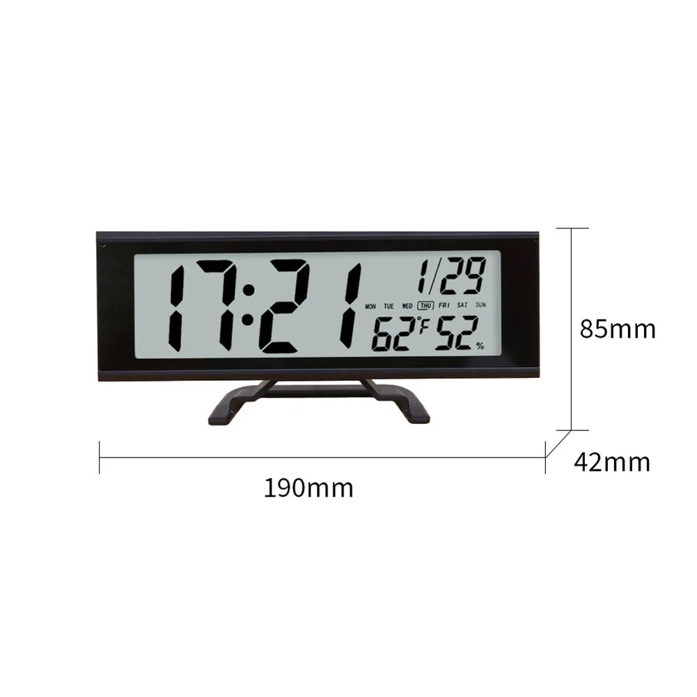 Electronic Digital Alarm Clock with Touch Interface Snooze Calendar Display and Temperature Humidity Monitoring Features