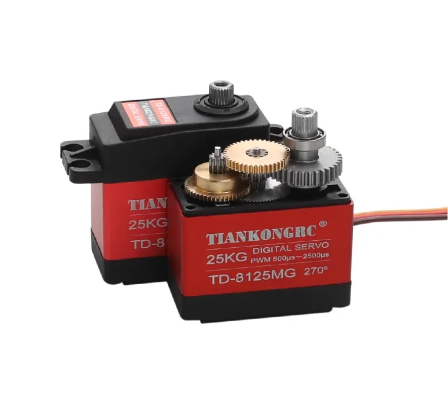 Servo digitale TD-8125MG a coppia elevata da 4 pezzi, 25 kg, ingranaggio metallico impermeabile 180 ° /270 ° /360 °   Angolo controllabile per auto/robot RC 1/8 1/10