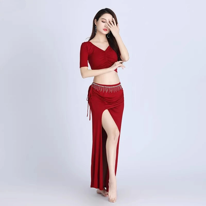 Customized New Plus Size Modal Belly Dance Costumes Practice Dress Set Belly Dance Top Skirt Performance Skirt