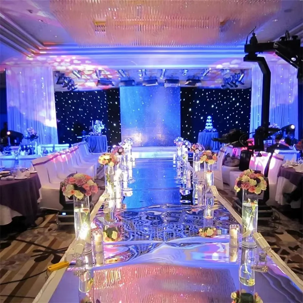 10m Mirror Carpet Wedding White Pink Paint Mirror Paper T-stage Show Stage Background Decoration Silver Mirror Surface Carpet