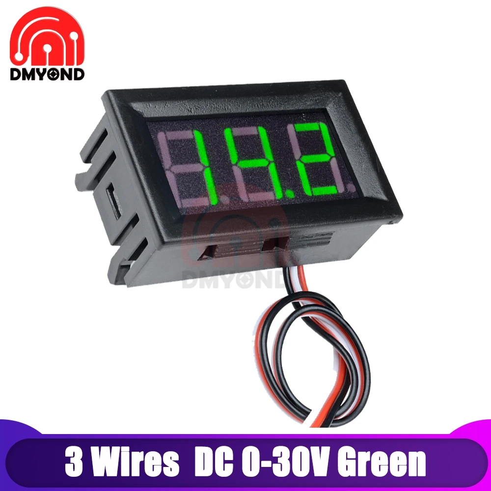 0.56 Inch DC LED Digital Voltmeter 0-100V Voltage 3 Wires Digital Ammeter Voltmeter Volt Panel Tester Meter For Motorcycle Car