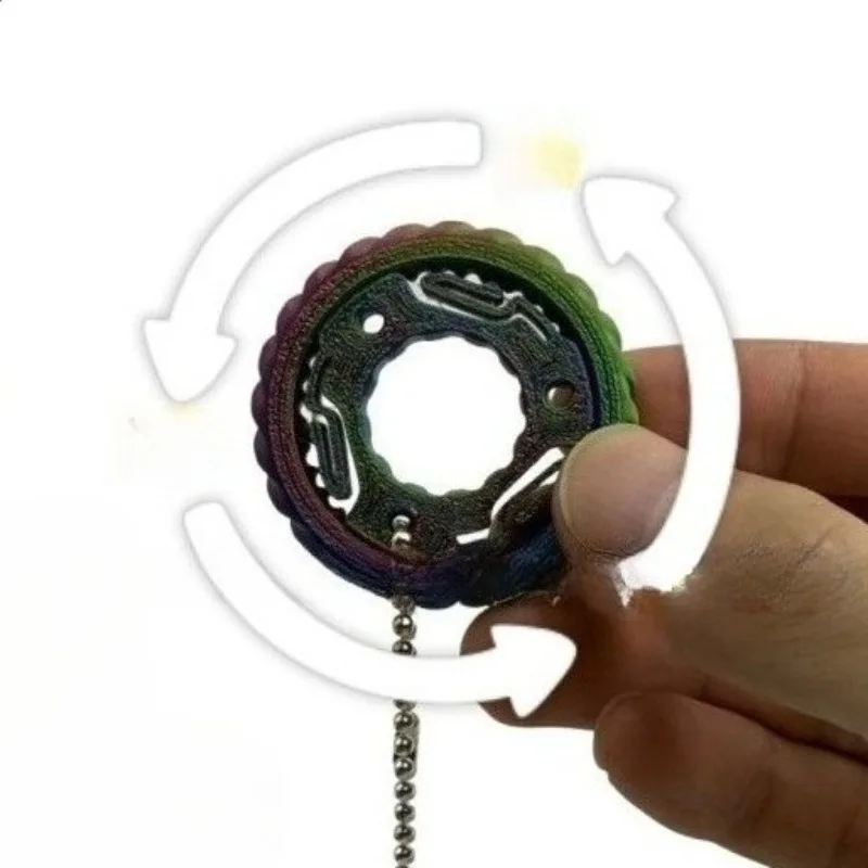 Fidget Roller Paragraph Ring Rotating Mechanical Slider 3D Printed Push Card Keychain EDC Stress Relief Sensory Toy Anti Anxiety