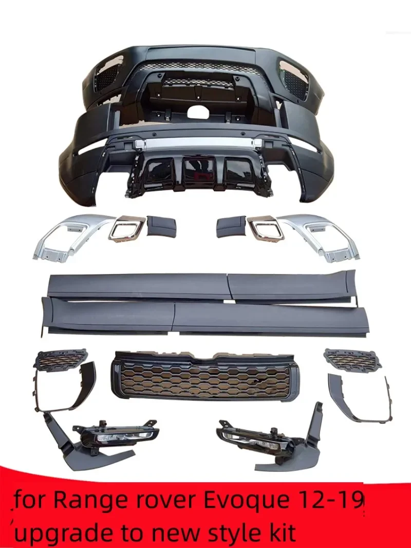 

Body Kit Front Rear Bumper Grill Headlight Side SKirt Assembly for Range rover Evoque Upgrade to New Style Kit Tail Throat