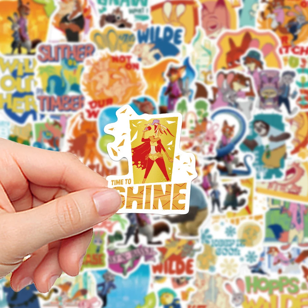 10/30/50 قطعة الكرتون الكلاسيكية Zootopia 2 ملصقات لطيف ديزني أنيمي الكتابة على الجدران ملصق ل سكيت الدراجة مضحك الشارات الديكور