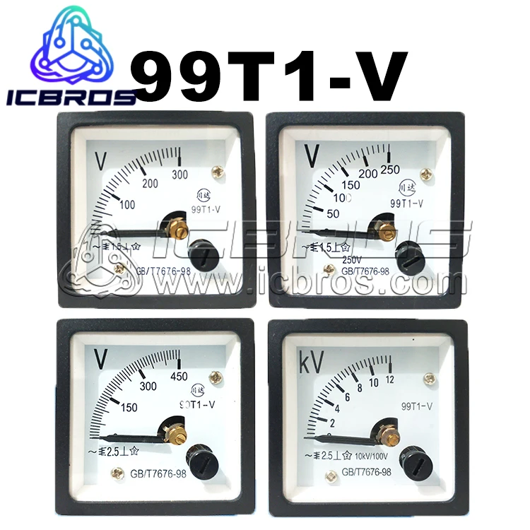 

99T1-V AC Pointer Type Voltmeter 250V 300V 450V 500V 600V 750V 1000V