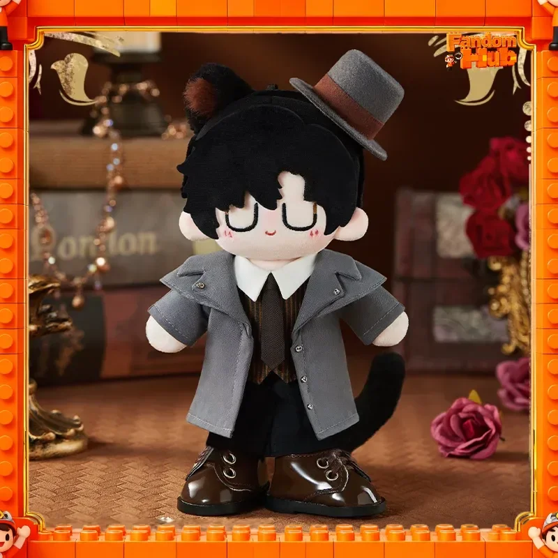 

Genuine Plush Doll Klein Moretti Lord Of Mysteries Anime Cute Cat Ear Tail Striped Vest Outfit 17cm Plush Toy Fans Gift