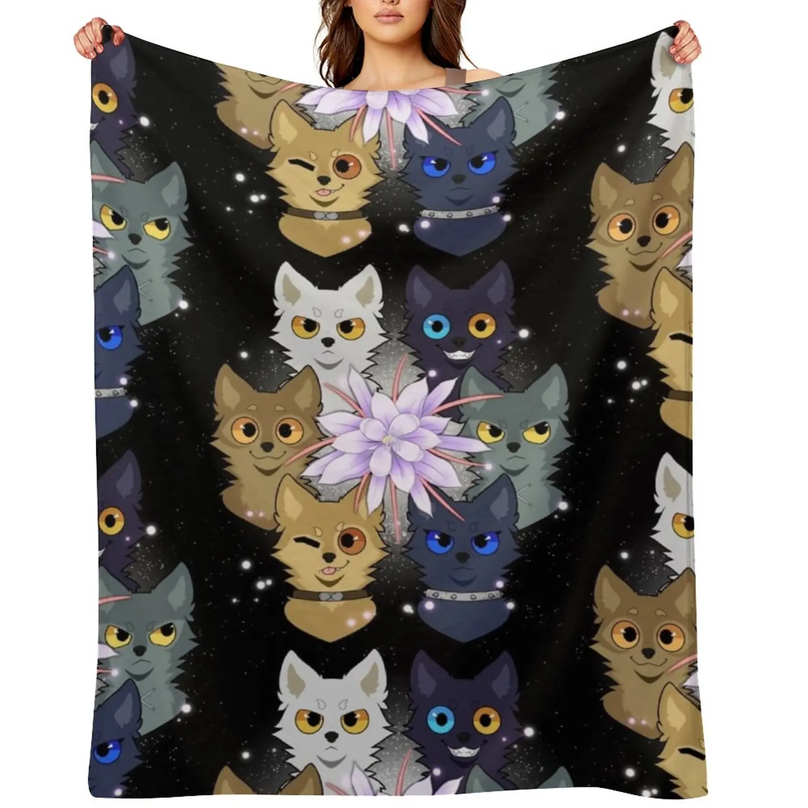 

Wolfs Rain Pups Throw Blanket Soft Plush Plaid Plush Picnic sofa bed Blankets