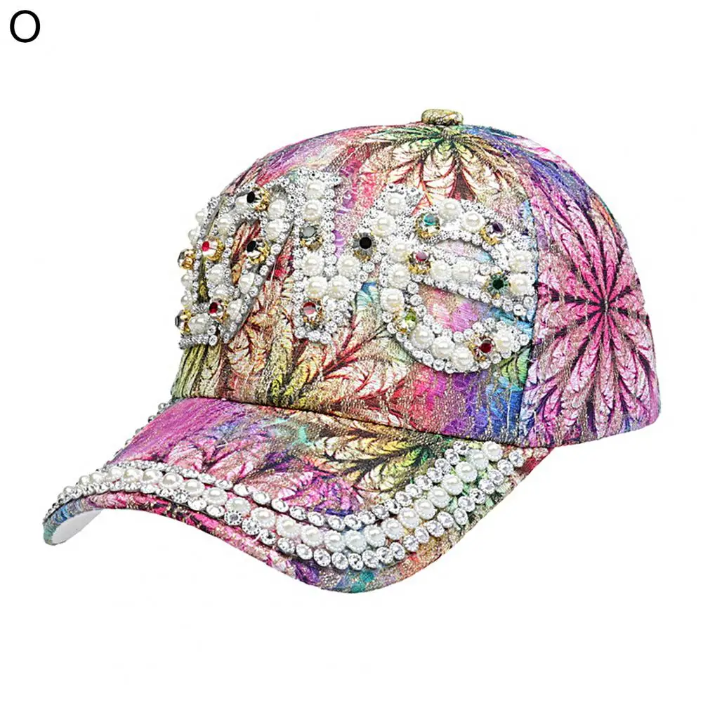 with Rhinestones Sparkling Sequins Design Sun Peaked Hat for Outdoor