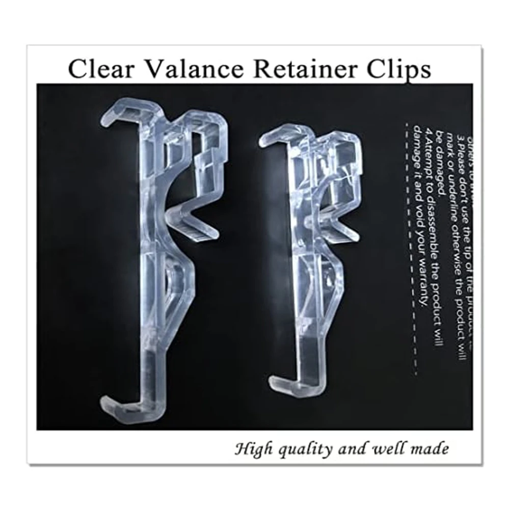 Valance Clips, Clear Plastic Valance Clips for Blinds, Hidden Window Blind Clips for Horizontal Blind Valance (12 PCS)