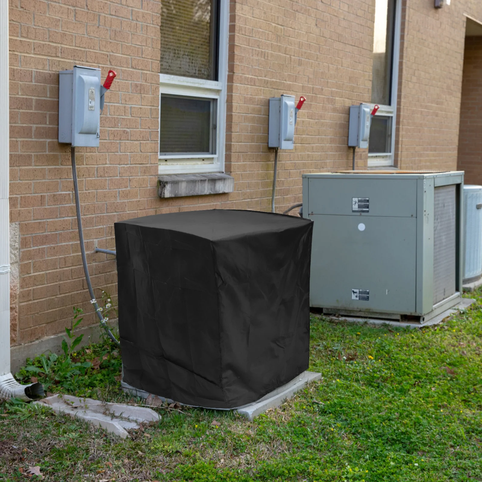 

1pc Air Conditioning Outer Unit Waterproof Polyester Protective Cover For Outside Units Square Ac Cover Furniture Accessory Tool