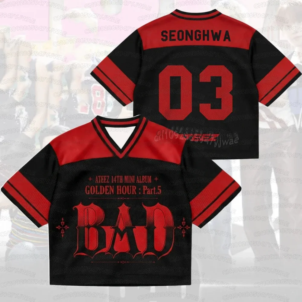 Sommer Damen Herren Bad ATEEZ Golden Hour Part 5 Sport Jersey Fan Edition Kurzarm Casual T-Shirt Tops – Detail 5