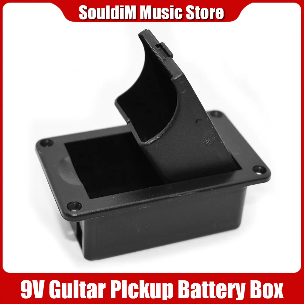 Active Bass Guitar Pickup 9V Battery Boxs 9 volts Battery Holder/Case/Compartment Cover with 2 Pin Plug and Cable Contacts