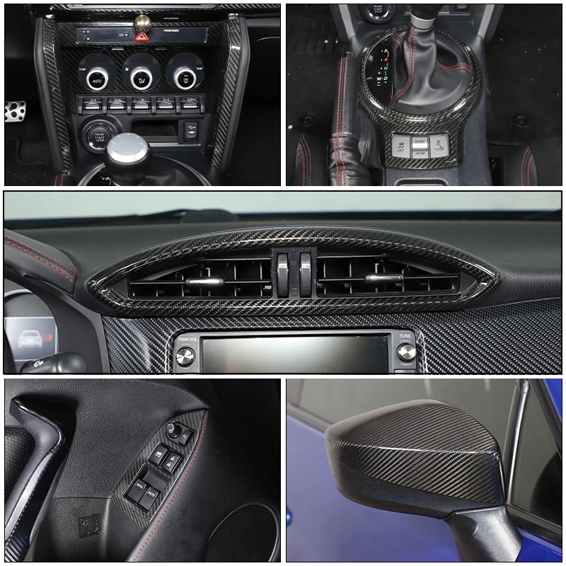 For Toyota 86/Subaru BRZ 2012-2020 Car Styling Real Carbon Fiber Central Control Gear Panel Glass Lift Switch Frame Auto Parts