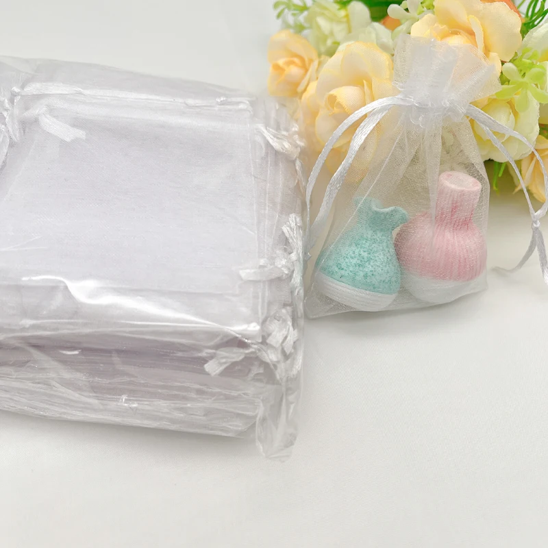 1000pcs Sachet Pouches White Gift Bag Wedding Packaging Jewelry Drawstring Storage Bags Organza Bag Mesh Pouch Organza Gift Bags