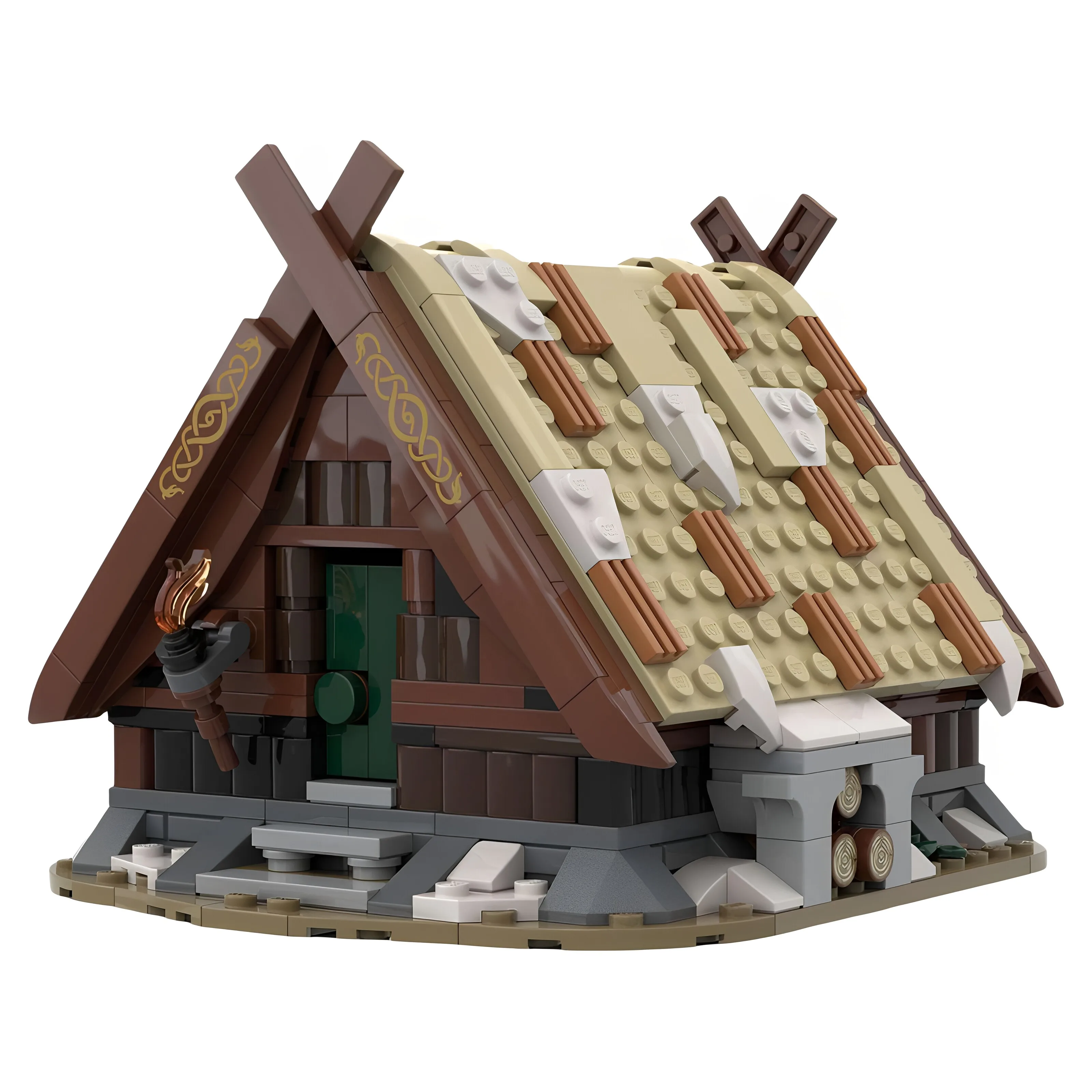 MOC Medieval Village House Architecture Building Blocks Bedroom Tool House Model Removable Roof Constructor Assembly Toy Gift