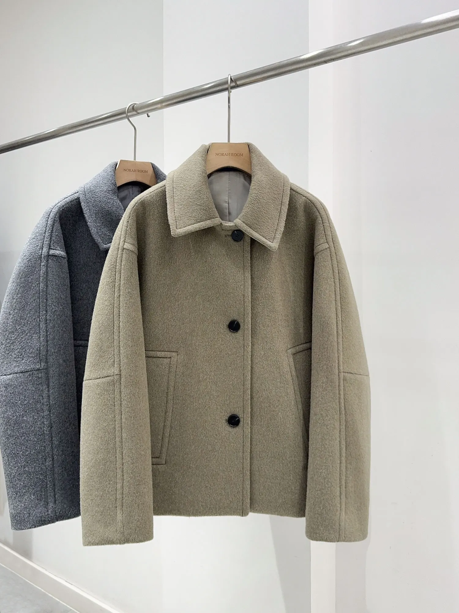 Authentic Noxiao La Winter Woolen Coat Loose Casual Style Korean Version Flip Collar Single Button Long Sleeve Regular Length