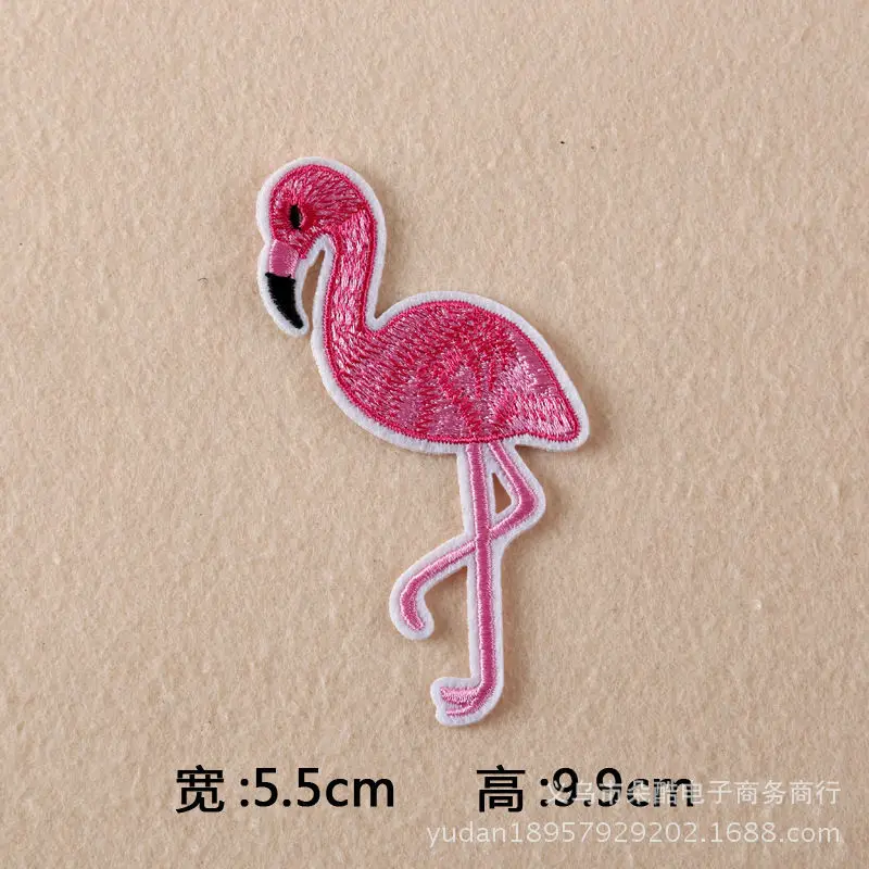 Cartoon Iron on Sew on Flamingo Bird Embroidered Clothes Patch For Clothing Girls Boys