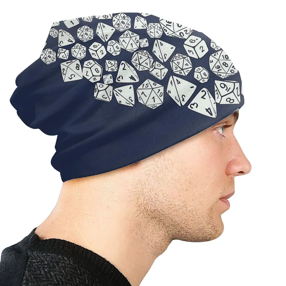 DnD Game Dice Spill gorros para hombres y mujeres, gorro de esquí a prueba de viento, gorro de tela de doble capa