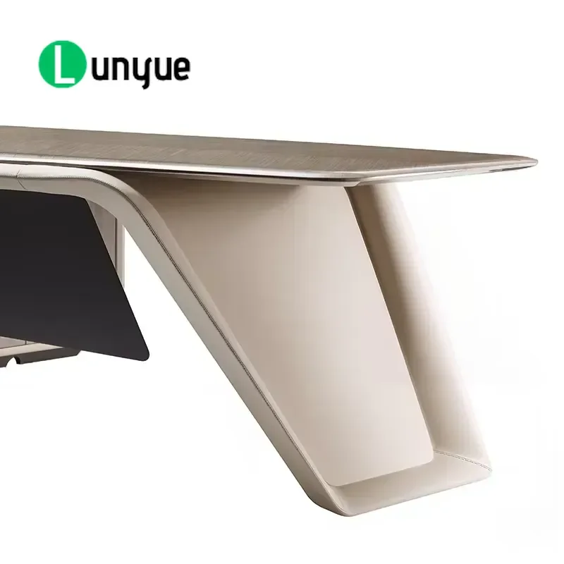 Modern Luxury L-Shaped Wooden Desk for CEO   Manager Office Furniture Administrative Workstation Durable Executive Table