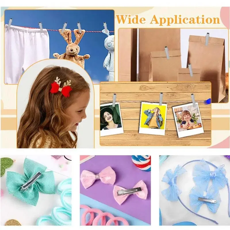 100-25Pcs 29-97mm Flat Metal Single Prong Alligator Hairpin Clip Base for DIY Hair Clips Jewelry Making Accessories