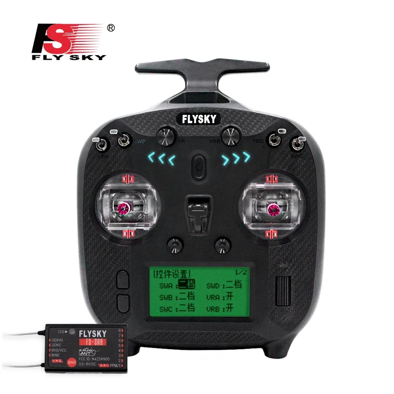 

FLYSKY FS-ST8 2.4G 10CH ANT RGB Assistant 3.0 Radio Transmitter with FS-SR8 Receiver for RC Airplane Car Boat Robot FPV Drone