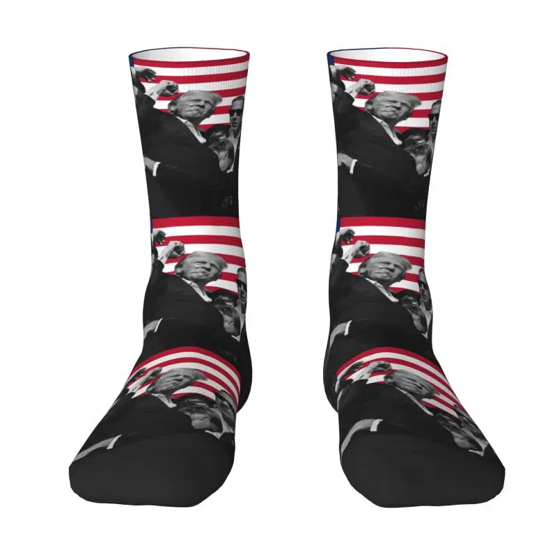 Custom Kawaii Men's Trump Will Be Back Dress Socks Unisex Warm Comfortable 3D Printing American USA Crew Socks