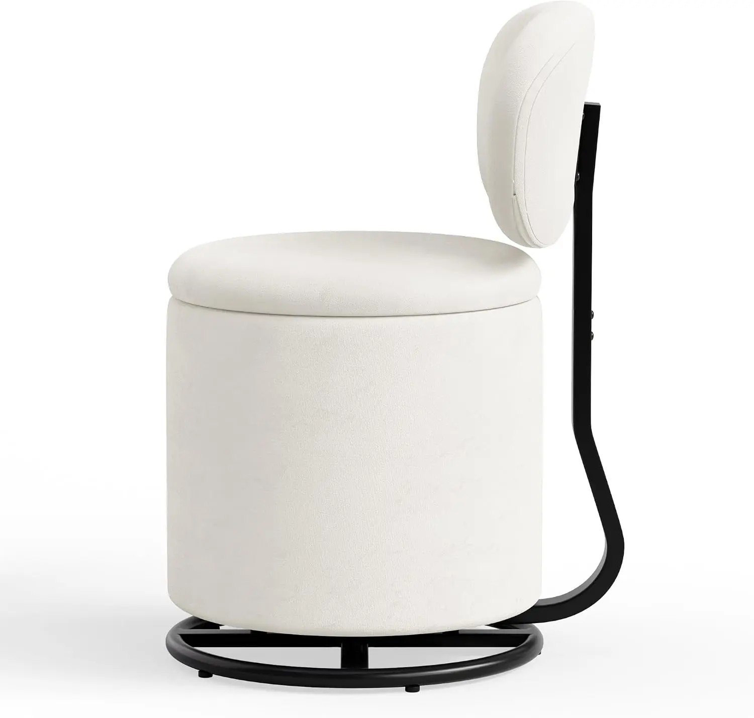 360° Swivel Velvet Vanity Chair with Ergonomic Backrest & Hidden Storage Compartment – Makeup Stool for Bedroom or Dressing Area view 5