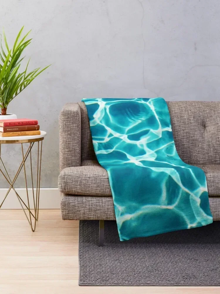 Turquoise Water -Aqua Blue -Ripples Throw Blanket Sofa Throw Beach Blankets For Bed Blankets